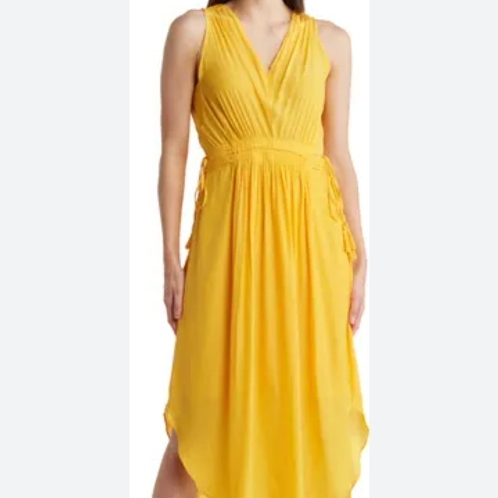 Tahari Sleeveless Midi Dress Women's Size Medium Yellow NWT Summer Wedding